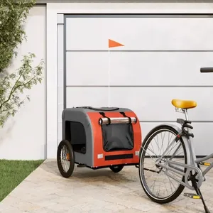 AKOZON Remorque de vélo pour chien orange et gris tissu oxford et fer-AKO7048519065052 pas cher