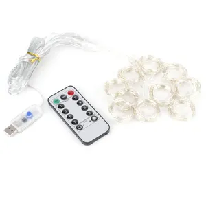 GISTUCH 3x2m 200LED USB Télécommande Fil De Cuivre Guirlande Lumineuse... pas cher