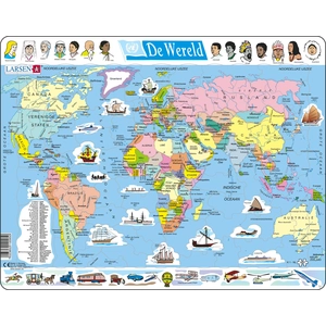 Larsen carte maxi puzzle : Monde 107 pièces