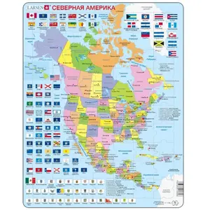 Larsen Puzzle Cadre - Amérique du Nord (en Russe) K17-RU pas cher