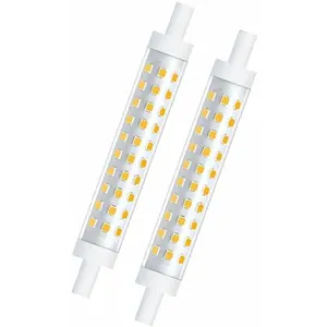 ENSOLEILLE Lot de 2 ampoules LED 10 W R7s 118 mm à intensité variable Blanc chaud 3000 K 100 W équivalent halogène linéaire à double extrémité Réflecteur pour pas cher
