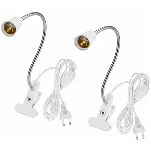 LABLANC Lampe avec Pince E27 2Pcs Lampe de Bureau a Pince avec Interrupteur Lampe Flexible E27 Lampe pour Lit Lampe de Table à Pince, Lampe Spot Pince, pas cher