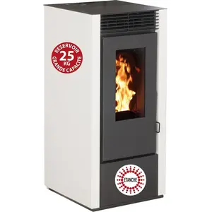 Interstoves Marina 14Kw pelletkachel - Wit pas cher