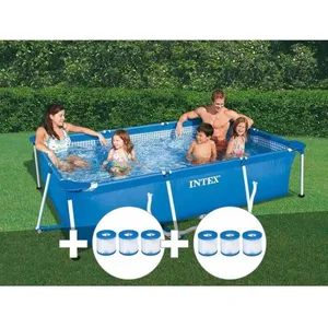 Intex Piscine tubulaire rectangulaire 300 x 200 x 075 m + 6 cartouches - Int... pas cher