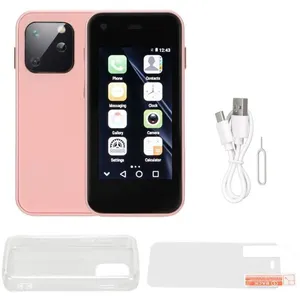 GOTOTOP MAD Téléphone mobile Smartphone Mini taille 2,5 pouces HD écran tactile téléphone portable léger pour telephonie pack Rose Sakura