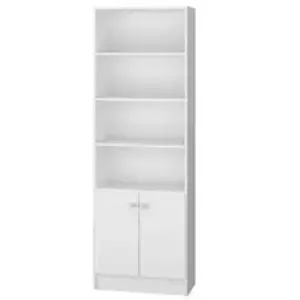 BRV Bibliothèque 2 Portes Blanche 5 Niches L 61.5 H 182.5 P 30.5 cm - ... pas cher