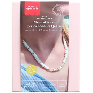 La Petite Epicerie DIY SIERADENKIT "MY HEISHI AND QUARTZ BEAD NECKLACE/MIJN HEISHI EN KWARTS KRALEN KETTING" 178g H14.5xW11xL3.5cm | Creatieve | Hobbyset | sieraden | kinderen en volwassenen