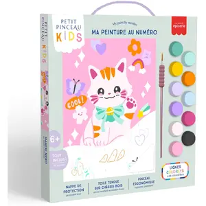 La Petite Epicerie Schilderen op nummer Kit voor kinderen  MANEKI NEKO  300g H33xB25,5xL3,5cm genummerde schilderijenset | Creatief | Hobbyset | kinderen en volwassenen