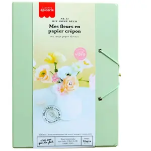 La Petite Epicerie DIY HOME DECOR KIT "MY CREPE PAPER FLOWERS/MIJN CREPEPAPIERBLOEMEN" 272g H15xW21xL3cm| Creatieve | Hobbyset | creatief startpakket | kinderen en volwassenen pas cher