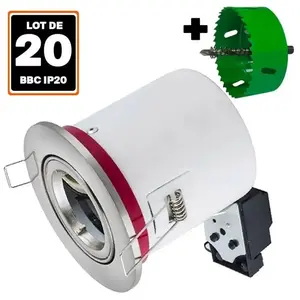 Europalamp - 20 Support Spot bbc RT2012 IP20 Orientable Alu brossé avec pas cher