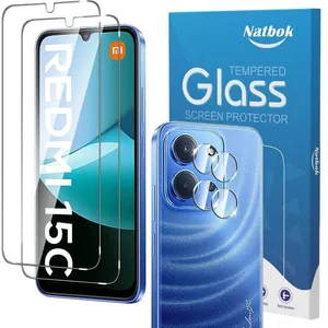 2+2 Pièces Verre Trempé pour Xiaomi Redmi 15C/Redmi 15 C 4G/5G 2 Prote... pas cher