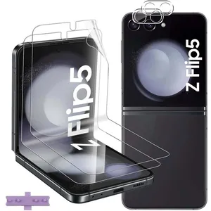 pour Samsung Galaxy Z Flip 5 5G/ Z Flip5 Protection écran 2+2 Pièces TPU Protecteurs décran + Verre Trempé Caméra Arrière pas cher