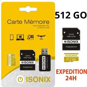 ZISONIX Carte Micro-SD 512 Go classe 10 4K SDXC smartphone tablette caméra sport 100% Reél ... pas cher