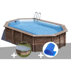 Gre Kit piscine bois Gré Macadamia 6,32 x 3,35 x 1,30 m + Bâche hiver ...Vendu parrakuten