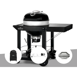 Barbecue à charbon Kettle Pro 57 cm sur chariot + Housse de,protection + Rôtissoire + Lot de 2 paniers à charbon - Napoleon pas cher