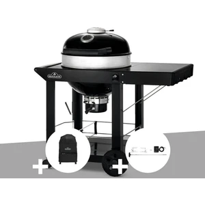 Barbecue à charbon Napoleon Kettle Pro 57 cm sur chariot + Housse pour barbecue à charbon Kettle PRO 57cm sur chariot + Rôtissoire pas cher