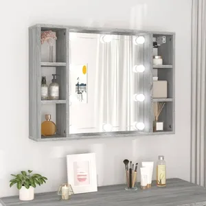 VIDAXL SALE 2025Armoire à miroir avec LED - Armoire de Salle de Bain - Sonoma gris - 76x15x55 cm1144 Kg 2620 pas cher