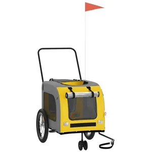 Remorque de vélo pour animaux - SALUTUYA - BD4732 - Jaune et gris - Tissu Oxford - Capacité 45 kg pas cher