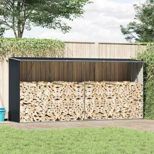 VIDAXL Abri de stockage à - bois Acier galvanisé 330x92x153 Abri de st... pas cher