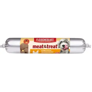 Saucisse Fleischeslust meat & treat pour chien - volaille, 80 g pas cher