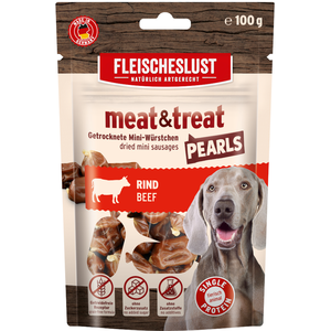 100g Fleischeslust Meat & Treat Pearls friandise pour chien au boeuf pas cher