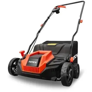 Scarificateur Électrique Fuxtec Fx-ev320eco, Aérateur De Gazon 1300w, Largeur 32 Cm Et Profondeur -12 À +10 Mm, Bac 40L