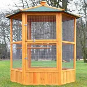 Volière Cage à oiseaux en bois de haute qualité 6 coins 160x123cm  Mod...