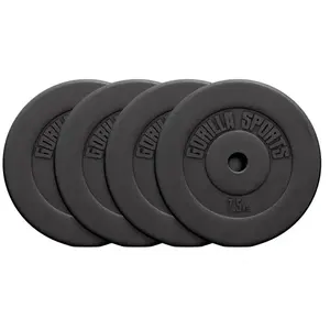 Gorilla Sports Halterschijven Set - Bundel 4 x 7,5 kg - Kunststof - 30 mm