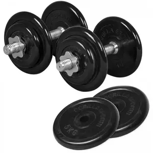Comparateur de prix : Gorilla Sports Set Dumbells 30 kg - Halterset - Rubber - 30 mm - Dumbb...