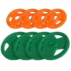 GORILLA SPORTS Lot de disques en caoutchouc, avec poignÃ©es Ã¸ 51mm -  4 x 2,5 KG et 4 x 5 KG