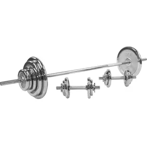 Comparateur de prix : GORILLA SPORTS TRIO d'haltères chromés (avec disques et barres) - kit 97,5 kg