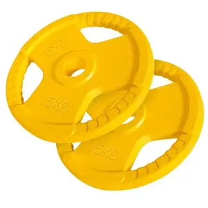 Comparateur de prix : GORILLA SPORTS Lot de 2 x 15kg, poids disque en caoutchouc grip, diamÃ¨tre olympique 51mm