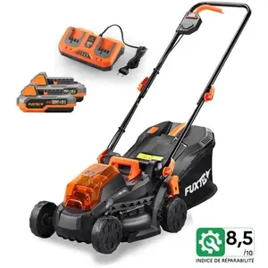 FUXTEC grasmaaier accu 40V (2x 20V) - set met batterij (2x 2Ah) en lader (2.4A dubbellader)