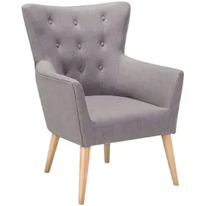 Beliani, Fauteuil, Fotel gris ANGEN