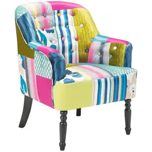 Beliani - Fauteuil patchwork en tissu multicolore MANDAL pas cher