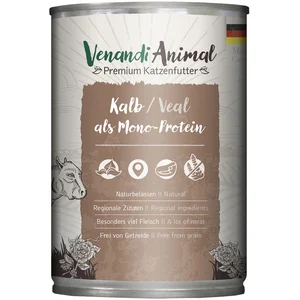 6x400g Venandi Animal monoprotéine veau nourriture pour chat humide pas cher