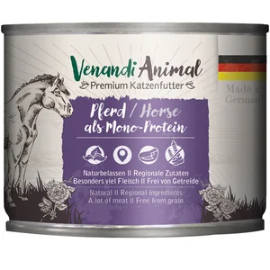 6x200g Venandi Animal monoprotéine cheval nourriture pour chat humide pas cher