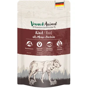 12x125g Venandi Animal monoprotéine boeuf nourriture pour chat humide pas cher