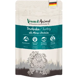 12x125g Venandi Animal monoprotéine dinde nourriture pour chat humide pas cher