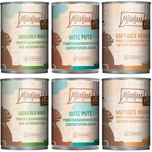 6x400g Mix MjAMjAM pur plaisir de la viande (3 sortes) Nourriture pour chat humide pas cher