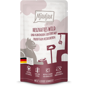 MjAMjAM Cat - Leckere Mahlzeiten Pouchbeutel 12x125g | Wild & Kaninchen pas cher