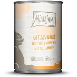 6x400g MjAMjAM poulet juteux aux délicieuses carottes nourriture pour chat humide pas cher