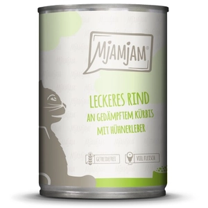 Comparateur de prix : 6x400g MjAMjAM délicieux boeuf à la courge cuite à la vapeur nourriture pour chat humide