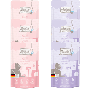 12x125g mix (2 sortes) MjAMjAM Kitten nourriture pour chat humide pas cher