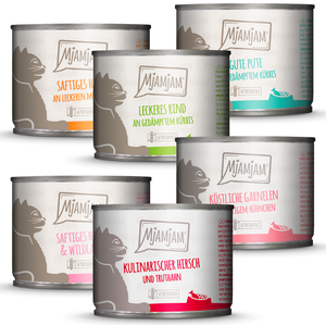 6x200g mix (6 sortes) MjAMjAM nourriture pour chat humide pas cher