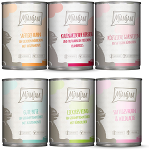 6x400g mix (6 sortes) MjAMjAM nourriture pour chat humide pas cher