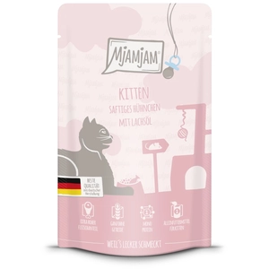 12x125g MjAMjAM sachet fraîcheur kitten poulet juteux avec huile de sa... pas cher