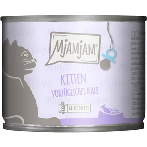 6x200g MjAMjAM Kitten excellent veau avec huile de saumon nourriture p... pas cher