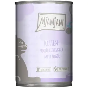6x400g MjAMjAM Kitten excellent veau avec huile de saumon nourriture pour chat humide pas cher