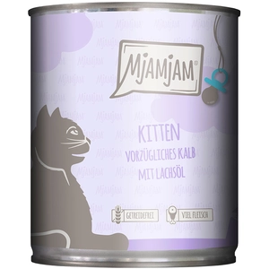 Comparateur de prix : 6x800g MjAMjAM Kitten excellent veau avec huile de saumon nourriture p...